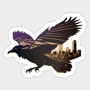 Baltimore Raven City Skyline in Silhouette Sticker